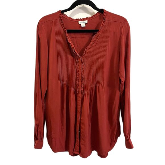 Sundance Brown Button Up Boho Prairie Blouse Top Shirt   Women's Size Small - Picture 2 of 9